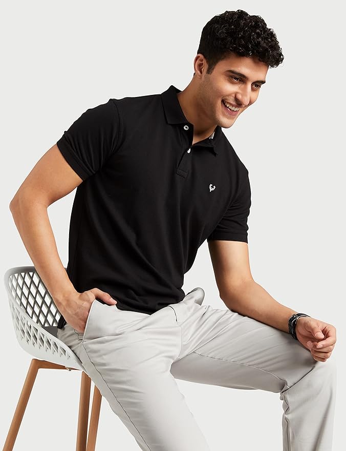 Men’s Polo T Shirt | Comfortable Rich Cotton Blend, Band Collar, Regular Fit | Stylish & Premium All Day Wea
