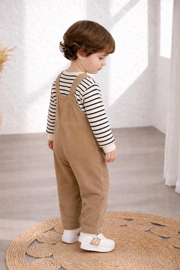 Baby Boys Solid Cotton Blend Style T Shirt and Dungaree Set