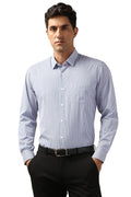 Men's Regular Fit Full Sleeve Striped Formal Shirt | Cotton Rich | Wonder Fabric | Premium Dobby Weave