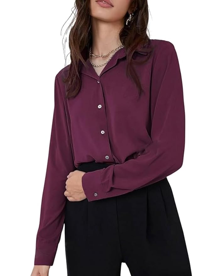 Women's Rayon Oversized Fit Crop Top Korean Style Long Sleeve Oversized Button Down| Workwear Top for Office & Casual Wear (Available in Plus Size and Combo Pack of 2)