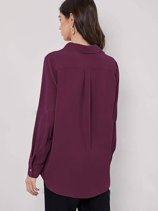 Women's Rayon Oversized Fit Crop Top Korean Style Long Sleeve Oversized Button Down| Workwear Top for Office & Casual Wear (Available in Plus Size and Combo Pack of 2)