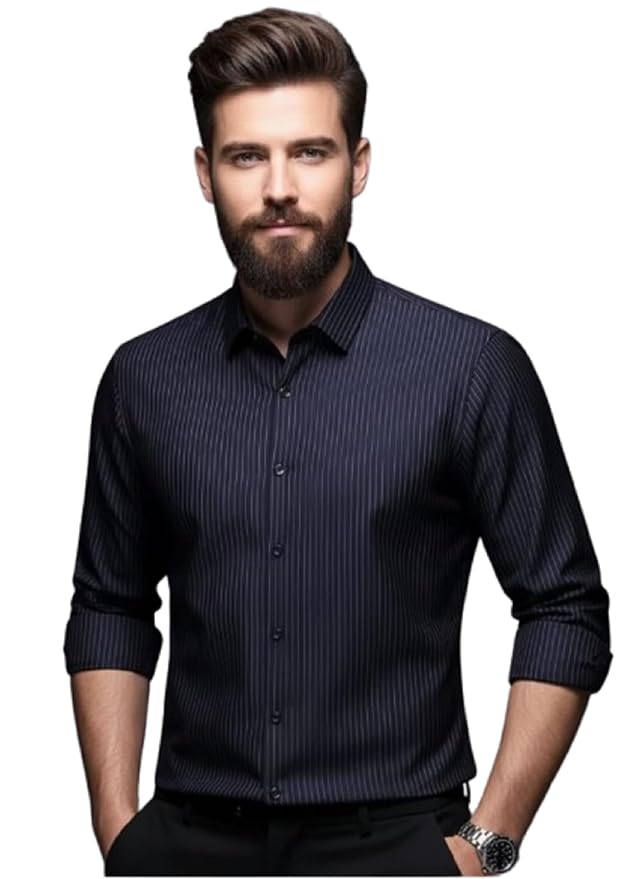 Men Shirt || Striped Shirt for Man || Full Sleeve|| Premimum Casual Style (Royal)
