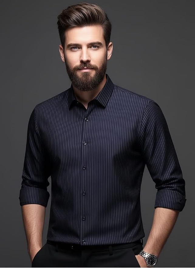 Men Shirt || Striped Shirt for Man || Full Sleeve|| Premimum Casual Style (Royal)