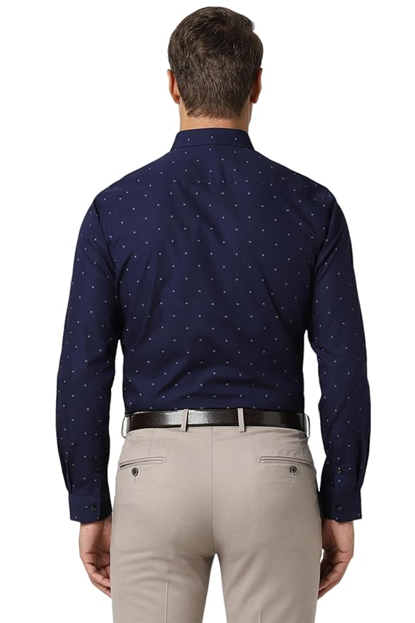 Men's Cotton Slim Fit Ditsy Printed Full Sleeve Shirt