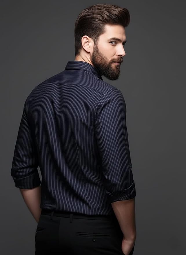 Men Shirt || Striped Shirt for Man || Full Sleeve|| Premimum Casual Style (Royal)