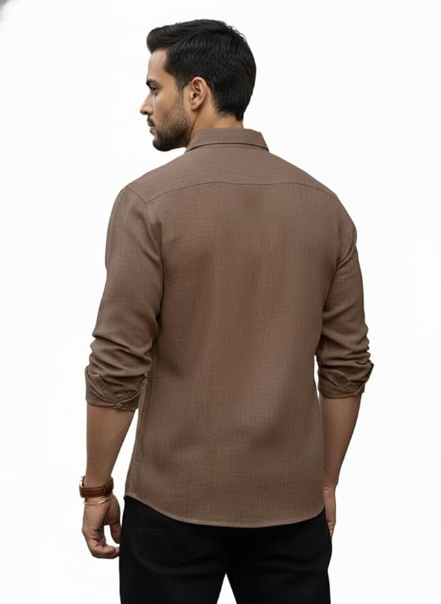 Men's Solid Linen Cotton Shirt | Casual | Plain | Full Sleeve | Summer-Regular Fit| Men Stylish Shirt | Everyday Formal Wear