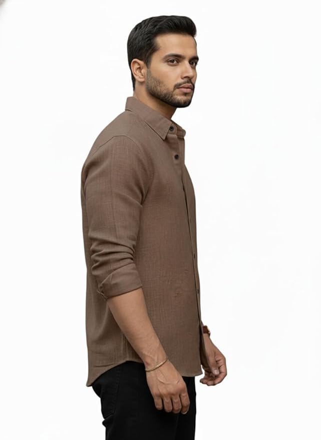 Men's Solid Linen Cotton Shirt | Casual | Plain | Full Sleeve | Summer-Regular Fit| Men Stylish Shirt | Everyday Formal Wear