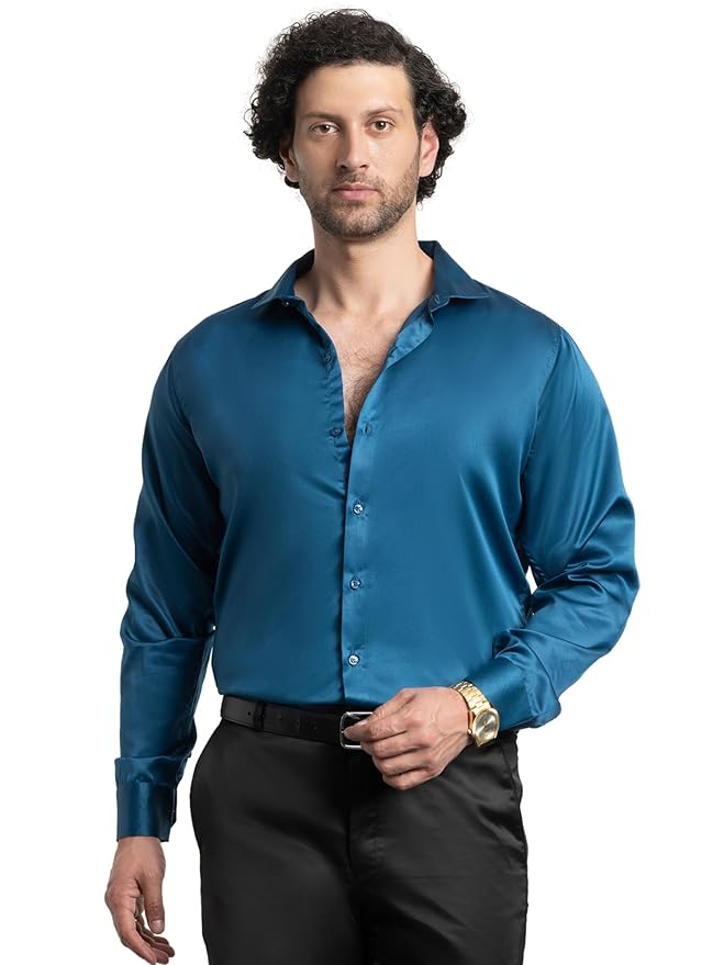 Mens Satin Regular Fit Formal Shirt