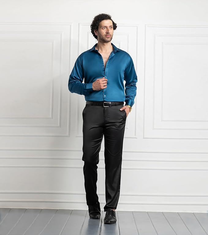 Mens Satin Regular Fit Formal Shirt
