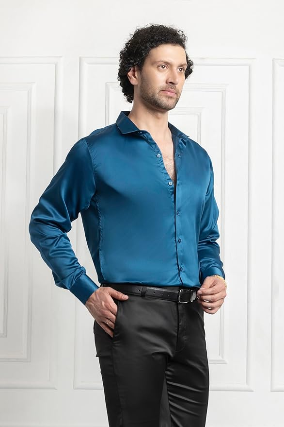 Mens Satin Regular Fit Formal Shirt