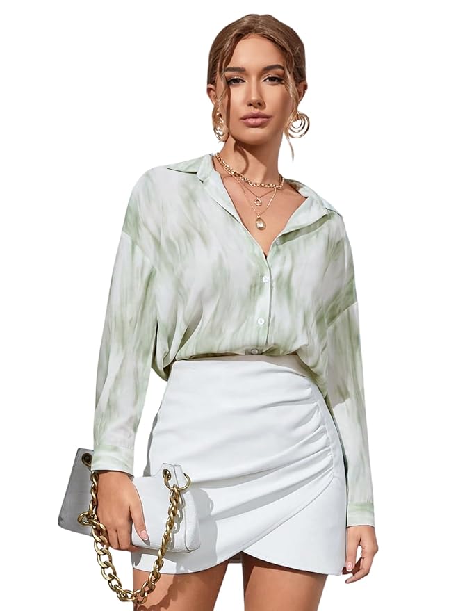 Women's Rayon Oversized Shirt Korean Style Long Sleeve Oversized Button Down | Workwear Top for Office & Casual Wear (Available in Plus Size)