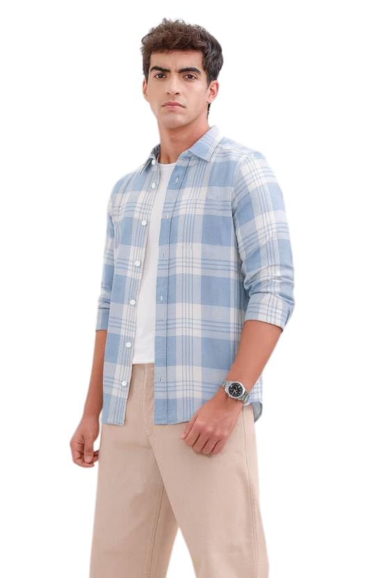 Men Full Sleeve Check Cotton Shirt/Shirt for Men
