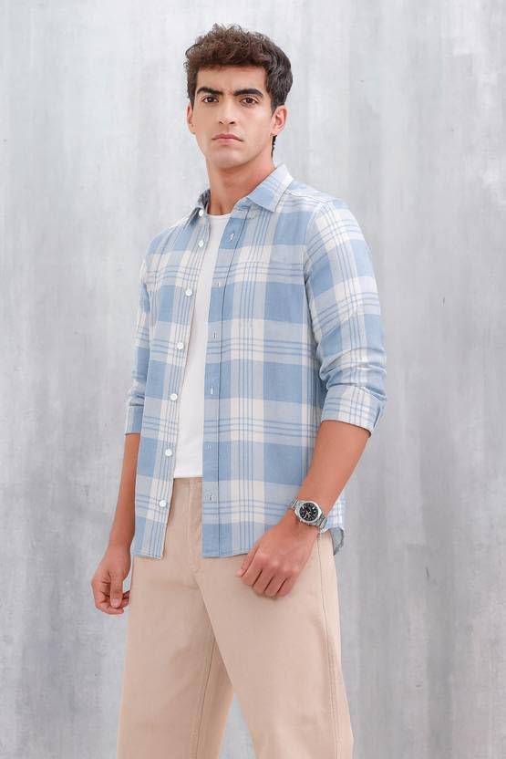 Men Full Sleeve Check Cotton Shirt/Shirt for Men