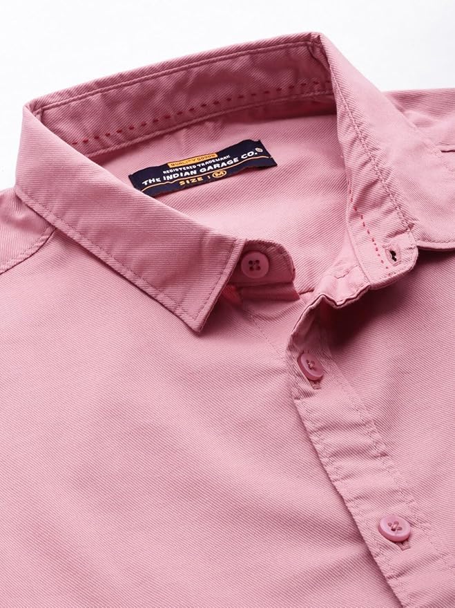 Men's Cotton Slim Fit Solid Full Sleeves Spread Collar Casual Shirt