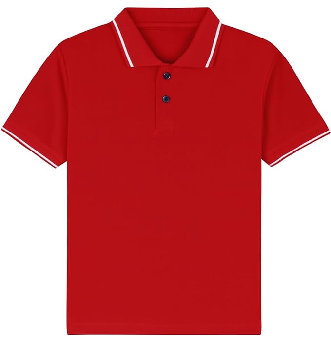 Boys Cotton Rich Solid Polo Tshirt | Collar Tshirts | Half Sleeves | Plain-Regular Fi